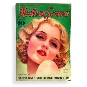 Earl Christy Cover Rare Modern Screen January 1935 Anna Sten RARE